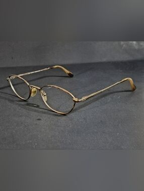 Vintage GUCCI GG 2213 VF3 Eyeglasses Oval Antique Gold Tortoise Unisex